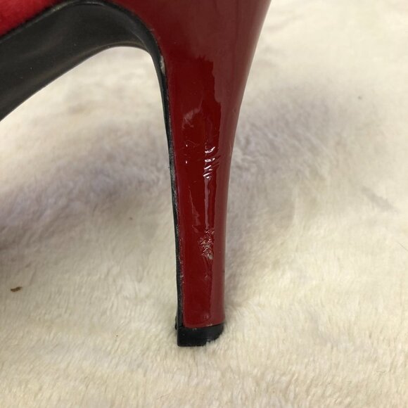Alfani Red Suede Platform Stiletto Pump Heels Size 7.5M - Picture 10 of 13